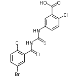 CAS#: 586392-51-0, 5-{[(5-Bromo-2-Chlorobenzoyl)Carbamothioyl]Amino}-2-Chlorobenzoic Acid