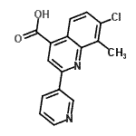 CAS 登录号：588696-83-7， 7-氯-8-甲基-2-(3-吡啶基)-4-喹啉羧酸