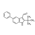 CAS#: 590392-05-5, 2-(2-Methyl-2-Propanyl)-5-Phenyl-1H-Indole-3-Carbaldehyde