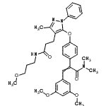 CAS#: 5913-71-3, 3-(3,5-Dimethoxyphenyl)-2-{4-[(4-{3-[(3-Methoxypropyl)Amino]-3-Oxopropyl}-3-Methyl-1-Phenyl-1H-Pyrazol-5-Yl)Oxy]Phenyl}-N,N-Dimethylacrylamide