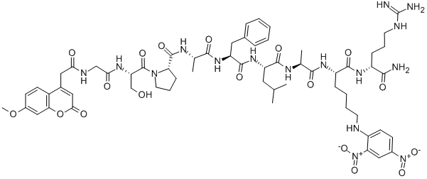 CAS#: 592544-81-5, Mca-Gly-Ser-Pro-Ala-Phe-Leu-Ala-Lys(Dnp)-D-Arg-NH2