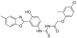 CAS 登录号：593238-41-6， 2-(4-氯-2-甲基苯氧基)-N-[[[4-羟基-3-(5-甲基-2-苯并恶唑基)苯基]氨基]硫代甲酰]-乙酰胺
