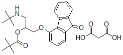 CAS 登录号：59866-14-7， 4-(3-叔丁基氨基-2-特戊酰氧基丙氧基)-9-芴酮丙二酸盐