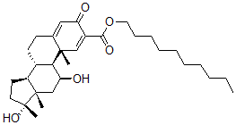 CAS#: 60023-91-8, 11,17-Dihydroxy-17-methyl-3-oxo-androsta-1,4-diene-2-carboxylic acid, decyl ester