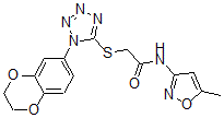 CAS 登录号：603079-71-6， 2-[[1-(2,3-二氢-苯并[b][1,4]二恶英-6-基)-1H-四唑-5-基]硫代]-N-(5-甲基-3-异恶唑基)-乙酰胺