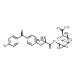 CAS#: 60318-63-0, 1-O-{2-[4-(4-Chlorobenzoyl)phenoxy]-2-methylpropanoyl}hexopyranuronic acid