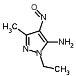 CAS 登录号：60334-94-3， 1-乙基-3-甲基-4-亚硝基-1H-吡唑-5-胺