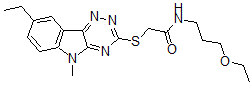 CAS#: 603946-81-2, N-(3-Ethoxypropyl)-2-[(8-Ethyl-5-Methyl-5H-1,2,4-Triazino[5,6-b]Indol-3-Yl)Thio]-Acetamide