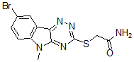 CAS 登录号：603947-00-8， 2-[(8-溴-5-甲基-5H-1,2,4-三嗪并[5,6-b]吲哚-3-基)硫代]-乙酰胺