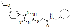 CAS 登录号：603947-69-9， N-(环己基甲基)-2-[(8-乙氧基-2H-1,2,4-三嗪并[5,6-b]吲哚-3-基)硫代]-乙酰胺