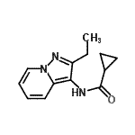 CAS 登录号：605673-04-9， N-(2-乙基吡唑并[1,5-a]吡啶-3-基)环丙烷甲酰胺