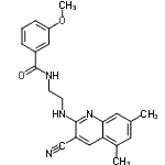 CAS#: 606101-83-1, N-{2-[(3-Cyano-5,7-dimethyl-2-quinolinyl)amino]ethyl}-3-methoxybenzamide