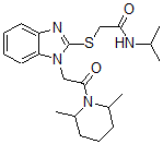 CAS 登录号：606110-45-6， 2-[[1-[2-(2,6-二甲基-哌啶-1-基)-2-氧代乙基]-1H-苯并[d]咪唑-2-基]硫代]-N-(异丙基)-乙酰胺