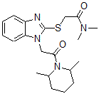 CAS#: 606110-51-4, 2-[[1-[2-(2,6-Dimethyl-Piperidin-1-Yl)-2-Oxoethyl]-1H-Benzo[d]Imidazol-2-Yl]Thio]-N,N-Dimethyl-Acetamide