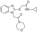 CAS#: 606110-67-2, N-Cyclopropyl-2-[[1-[2-(4-Morpholinyl)-2-Oxoethyl]-1H-Benzo[d]Imidazol-2-Yl]Thio]-Acetamide