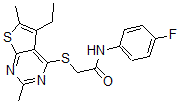 CAS 登录号：606113-62-6， 2-[(5-乙基-2,6-二甲基噻吩并[2,3-d]嘧啶-4-基)硫代]-N-(4-氟苯基)-乙酰胺