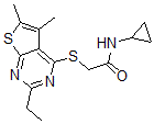 CAS 登录号：606113-69-3， N-环丙基-2-[(2-乙基-5,6-二甲基噻吩并[2,3-d]嘧啶-4-基)硫代]-乙酰胺