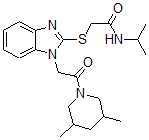 CAS 登录号：606117-53-7， 2-[[1-[2-(3,5-二甲基-哌啶-1-基)-2-氧代乙基]-1H-苯并[d]咪唑-2-基]硫代]-N-(异丙基)-乙酰胺