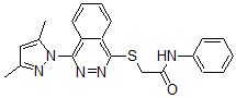 CAS 登录号：606122-22-9， 2-[[4-(3,5-二甲基-1H-吡唑-1-基)-1-酞嗪基]硫代]-N-苯基-乙酰胺