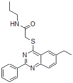 CAS 登录号：606131-36-6， 2-[(6-乙基-2-苯基-4-喹唑啉基)硫代]-N-丙基-乙酰胺