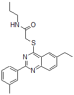 CAS 登录号：606131-40-2， 2-[[6-乙基-2-(3-甲基苯基)-4-喹唑啉基]硫代]-N-丙基-乙酰胺