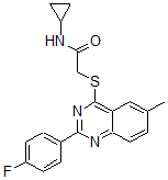 CAS 登录号：606131-52-6， N-环丙基-2-[[2-(4-氟苯基)-6-甲基-4-喹唑啉基]硫代]-乙酰胺