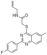CAS 登录号：606131-55-9， 2-[[2-(4-氟苯基)-6-甲基-4-喹唑啉基]硫代]-N-烯丙基-乙酰胺