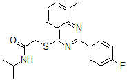 CAS#: 606131-75-3, 2-[[2-(4-Fluorophenyl)-8-Methyl-4-Quinazolinyl]Thio]-N-(Isopropyl)-Acetamide