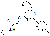 CAS 登录号：606132-31-4， N-环丙基-2-[[2-(4-甲基苯基)-4-喹唑啉基]硫代]-乙酰胺