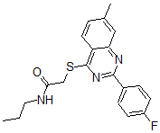 CAS 登录号：606132-72-3， 2-[[2-(4-氟苯基)-7-甲基-4-喹唑啉基]硫代]-N-丙基-乙酰胺