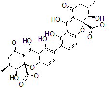 CAS#: 60687-07-2, (3S,3'S,4S,4'R,4aR,4'aR)-2,2',3,3',4,4',9,9'-Octahydro-1,1',4,4',8,8'-Hexahydroxy-3,3'-Dimethyl-9,9'-Dioxo-7,7'-Bi(4aH-Xanthene)-4a,4'alpha-Dicarboxylic Acid Dimethyl Ester