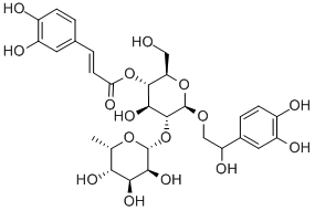CAS 登录号：61276-16-2， [(1R,6S,7S,8R,9R)-4-(3,4-二羟基苯基)-9-(羟基甲基)-7-[(2S,3R,4R,5S,6S)-3,4,5-三羟基-6-甲基-四氢吡喃-2-基]氧基-2,5,10-三氧杂双环[4.4.0]癸-8-基] (E)-3-(3,4-二羟基苯基)丙-2-烯酸酯