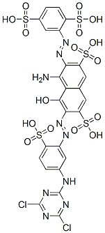 CAS 登录号：61433-40-7， 4-氨基-6-[[5-[(4,6-二氯-1,3,5-三嗪-2-基)氨基]-2-磺基苯基]偶氮]-3-[(2,5-二磺基苯基)偶氮]-5-羟基萘-2,7-二磺酸