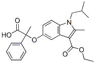 CAS 登录号:61793-29-1, 5-(1-羧基-1-苯基乙氧基)-1-异丁基-2-甲基-1H-吲哚-3-羧酸乙酯