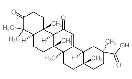 CAS 登录号：6184-16-3， (18a,20b)-3,11-二氧代-齐墩果-12-烯-29-酸