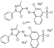 CAS#: 61916-41-4, Bis[4-[2-[4,5-Dihydro-3-Methyl-5-(Oxo)-1-Phenyl-1H-Pyrazol-4-Yl]Diazenyl-]-3-(Hydroxy)-1-Naphthalenesulfonato(3-)]-Chromate  Sodium (1:3)