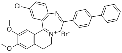 CAS#: 62206-22-8, 9,10-Dihydro-6-(4-Biphenylyl)-2-Chloro-12,13-Dimethoxy-7H-Isoquino(2,1-d)(1,4)Benzodiazepin-8-Ium Bromide