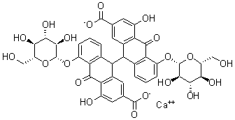 CAS#: 62211-03-4, Calcium (R*,R*)-5,5'-bis(beta-D-glucopyranosyloxy)-9,9',10,10'-tetrahydro-4,4'-dihydroxy-10,10'-dioxo(9,9'-bianthracene)-2,2'-dicarboxylate