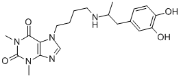 CAS 登录号：62401-70-1， 7-[4-[[2-(3,4-二羟基苯基)-1-甲基乙基]氨基]丁基]茶碱