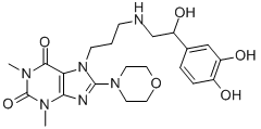 CAS#: 62402-01-1, 7-[3-[[2-(3,4-Dihydroxyphenyl)-2-Hydroxyethyl]Amino]Propyl]-8-Morpholinotheophyline