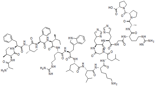CAS 登录号：624735-23-5， L-丙氨酰-L-异亮氨酰-L-苯丙氨酰-L-异亮氨酰-L-苯丙氨酰-L-异亮氨酰-L-精氨酰-L-色氨酰-L-亮氨酰-L-亮氨酰-L-赖氨酰-L-亮氨酰甘氨酰-L-组氨酰-L-组氨酰甘氨酰-L-精氨酰-L-丙氨酰-L-脯氨酰-L-脯氨酸