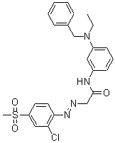 CAS#: 63133-99-3, 2-[[2-Chloro-4-(Methylsulfonyl)Phenyl]Azo]-N-[3-[Ethylbenzylamino]Phenyl]-Acetamide