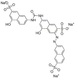 CAS 登录号：6330-95-6， 3-[(7-磺基-2-萘基)偶氮]-5-羟基-7-[3-(7-磺基-5-羟基-2-萘基)脲基]-2-萘磺酸三钠盐