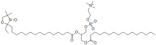 CAS#: 63321-67-5, 2-Ethyl-2-(20-hydroxy-24,24-dimethyl-15-oxo-17-(((1-oxohexadecyl)oxy)methyl)-16,19,21-trioxa-24-azonia-20-phosphapentacos-1-yl)-4,4-dimethyl-3-Oxazolidinyloxy inner salt P-oxide