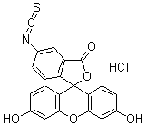 CAS#: 63469-13-6, 3',6'-Dihydroxy-5-Isothiocyanato-Spiro[Isobenzofuran-1(3H),9'-[9H]Xanthen]-3-One Hydrochloride (1:1)
