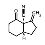 CAS 登录号：634929-13-8， (3aR,7aR)-3-亚甲基-4-氧代八氢-3aH-茚-3a-甲腈