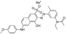CAS 登录号：6369-33-1， 3-[[5-(乙酰基乙基氨基)-O-甲苯基]偶氮]-4-羟基-6-[(4-甲氧基苯基)氨基]萘-2-磺酸钠