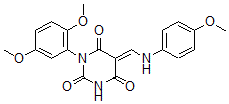 CAS#: 6370-14-5, 1-(2,5-Dimethoxyphenyl)-5-[[(4-methoxyphenyl)amino]methylidene]-1,3-diazinane-2,4,6-trione