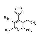 CAS 登录号：640757-13-7， 2-氨基-5-乙基-4-(2-呋喃基)-6-甲基烟腈