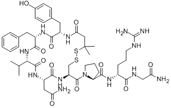 CAS#: 64158-84-5, 3-Mercapto-3-Methyl-Butyryl-Tyr-Phe-Val-Asn-Cys-Pro-D-Arg-Gly-NH2